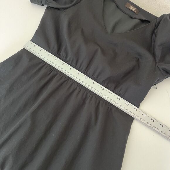 Veeko Dress Womens Small Black Mini Fit and Flare Lace Trim Goth Dark Whimsigoth - Picture 10 of 14